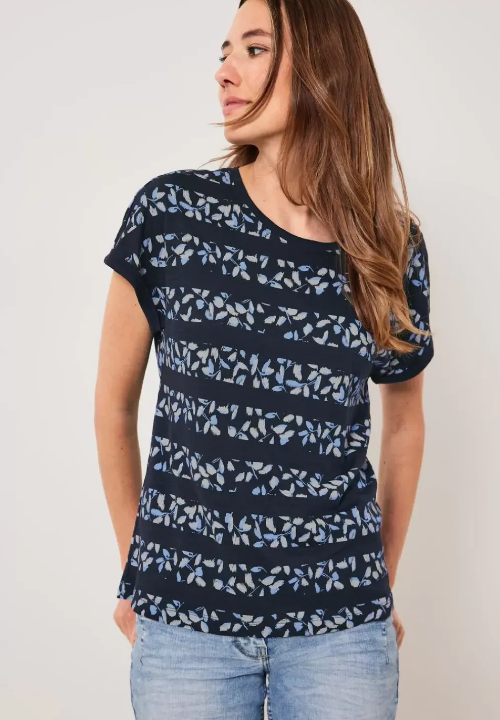 Florales Streifenshirt