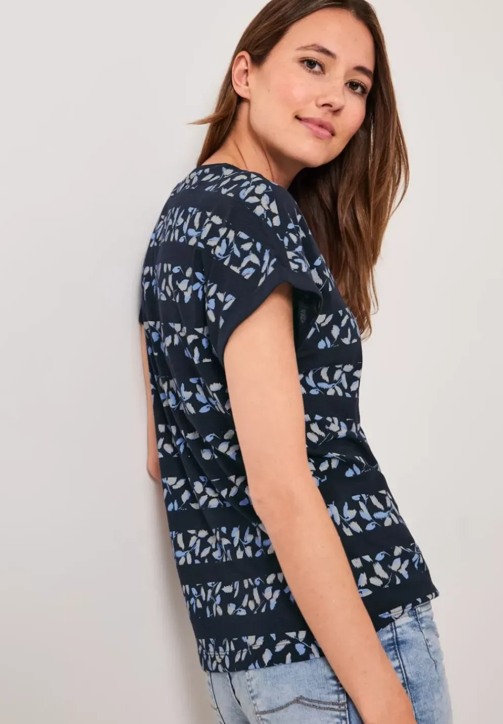Florales Streifenshirt