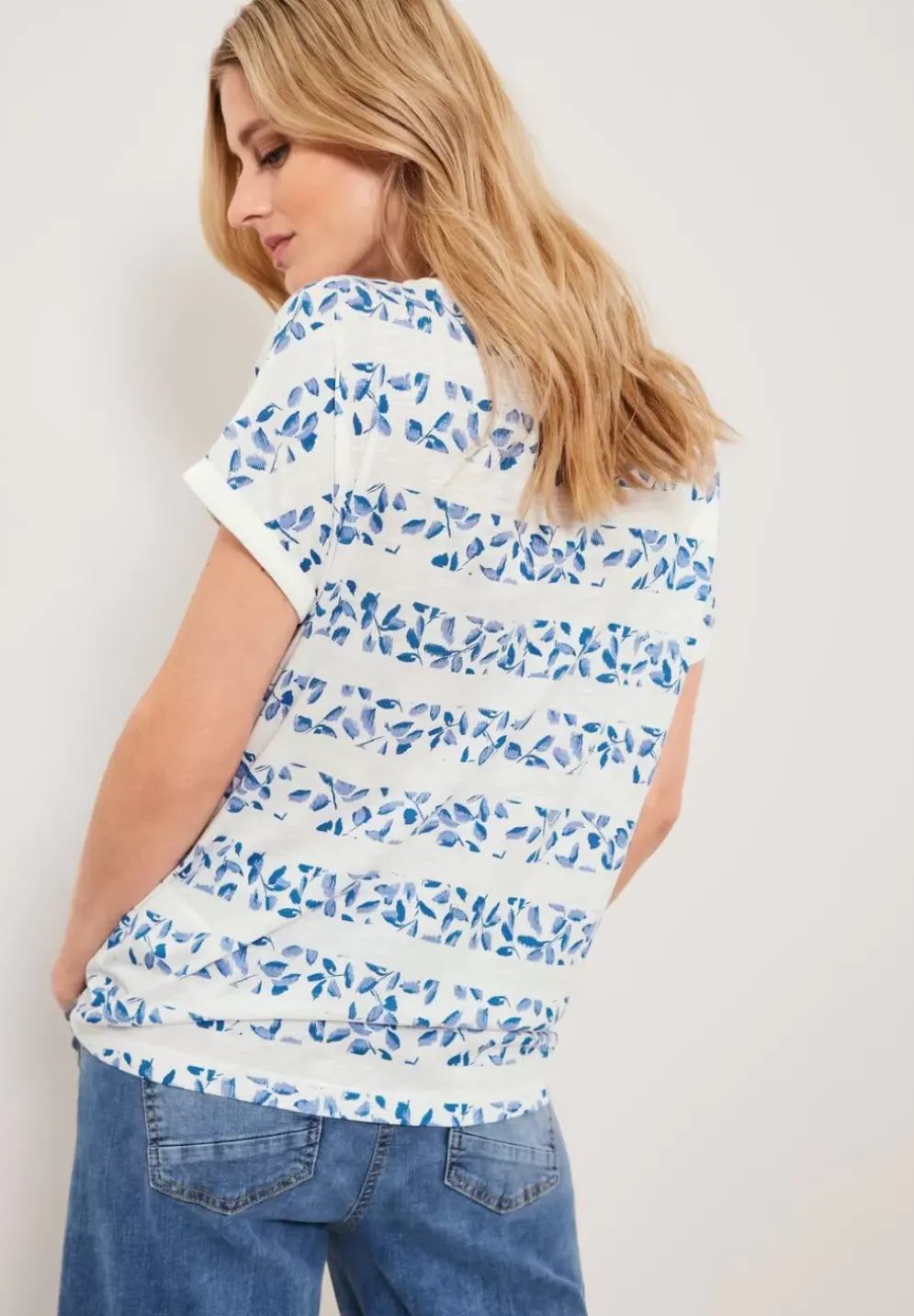 Florales Streifenshirt