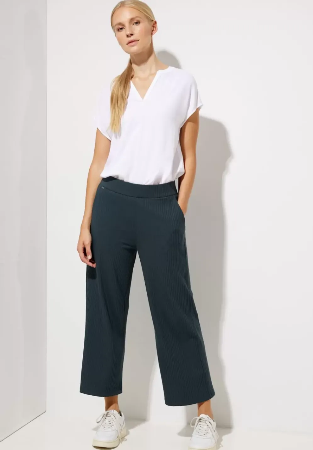 Gerippte Loose Fit Hose