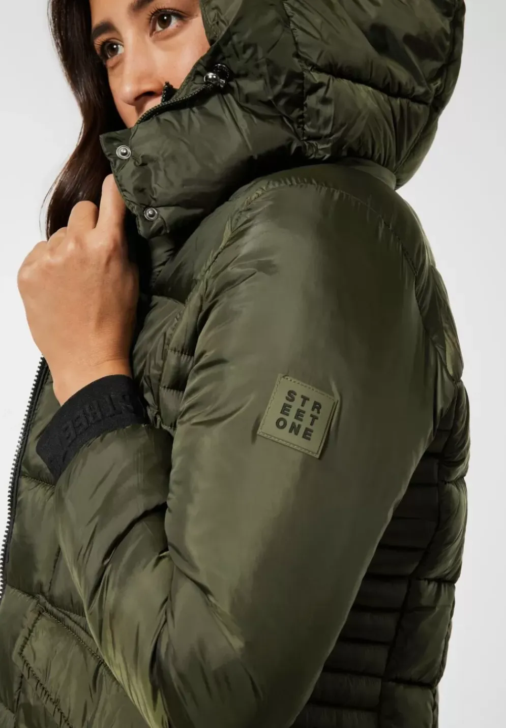 Gesteppter Mantel Mit Zipper
