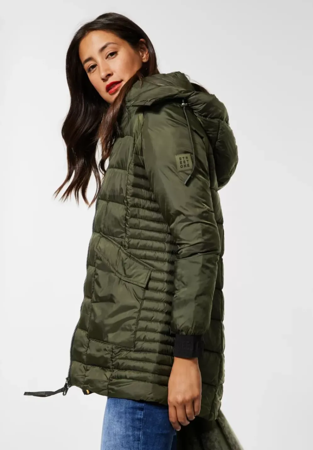 Gesteppter Mantel Mit Zipper