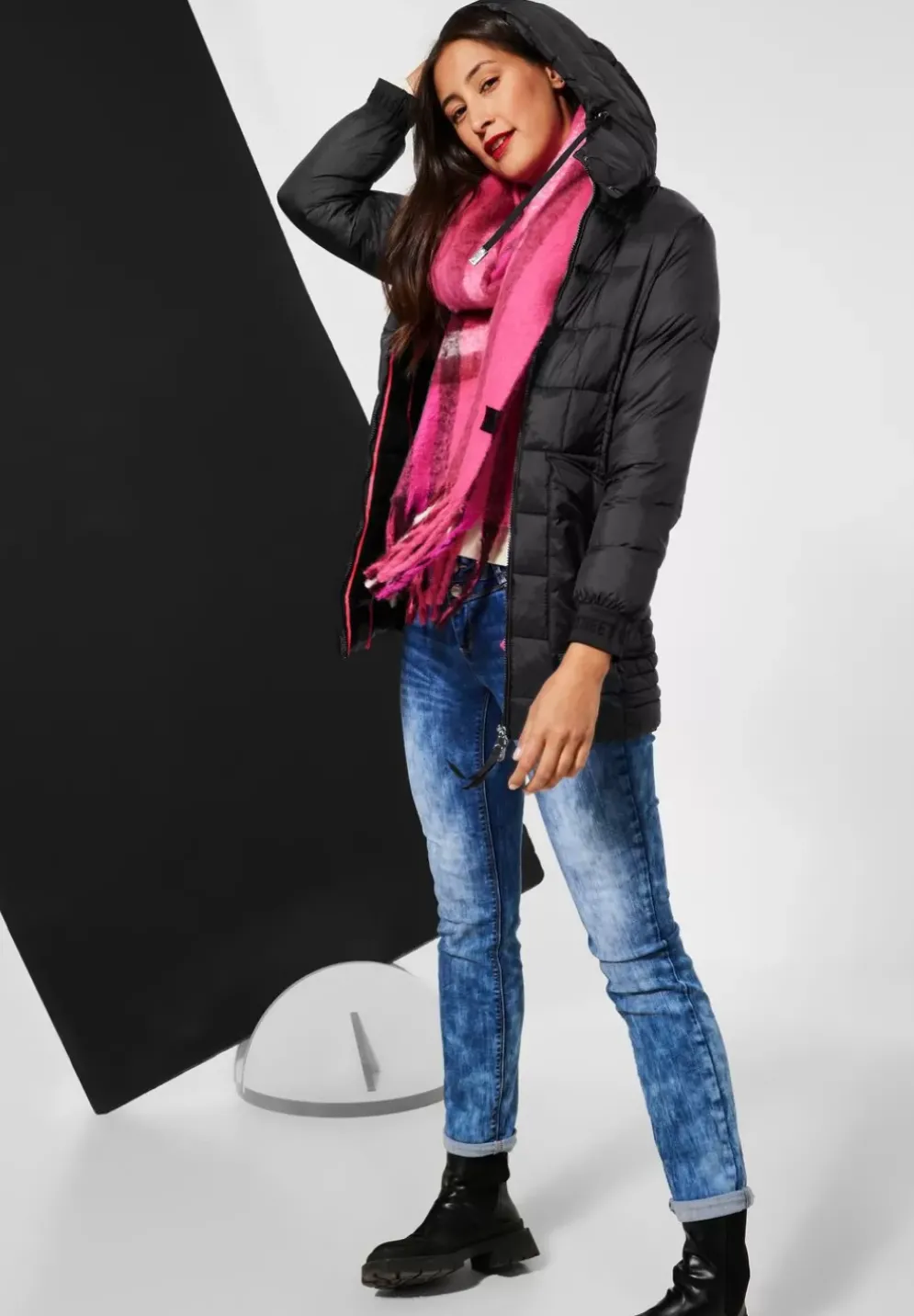 Gesteppter Mantel Mit Zipper