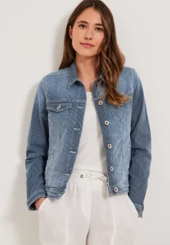 Gestreifte Jeansjacke