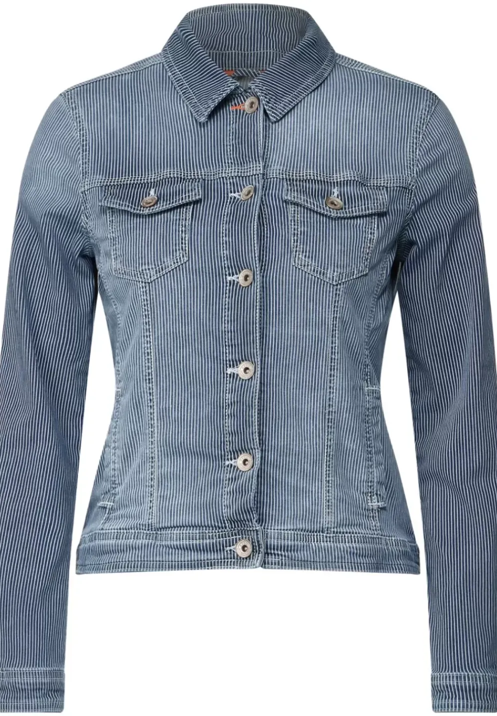Gestreifte Jeansjacke