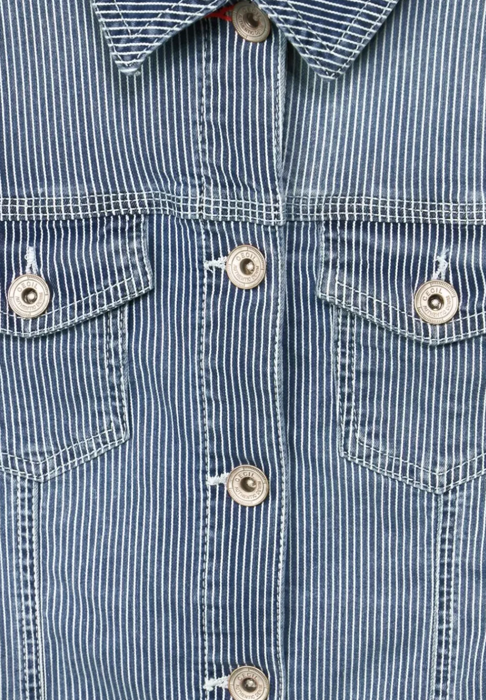 Gestreifte Jeansjacke