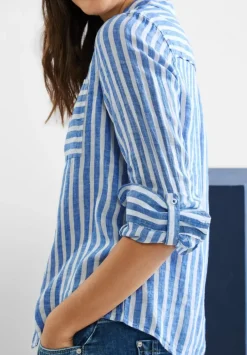 Gestreifte Leinenbluse