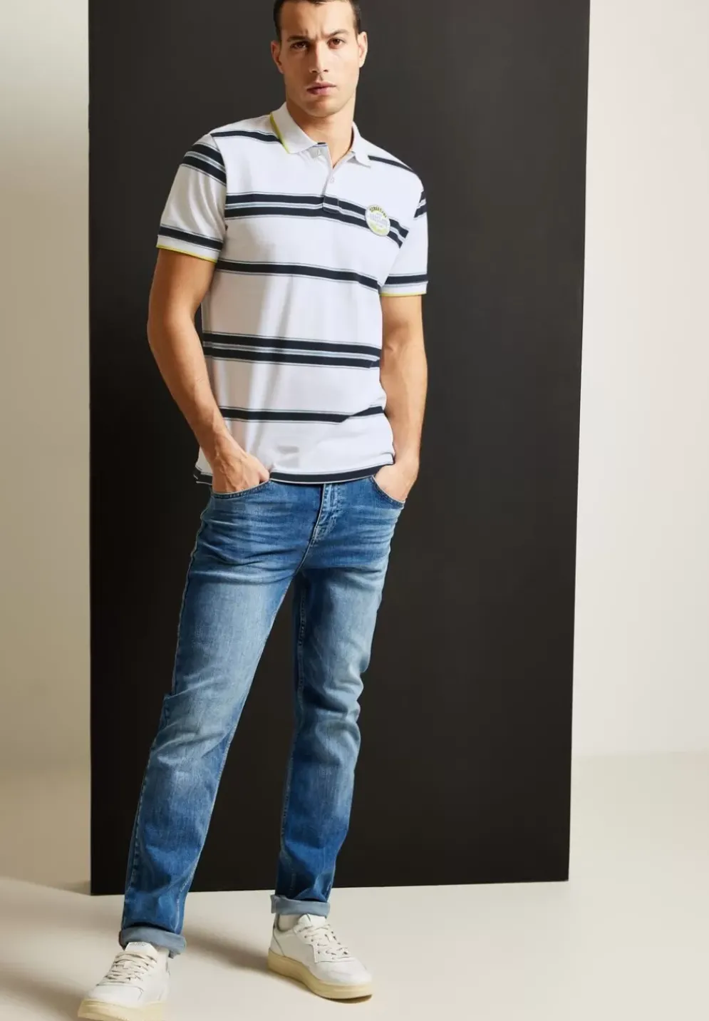 Gestreiftes Piquee Poloshirt
