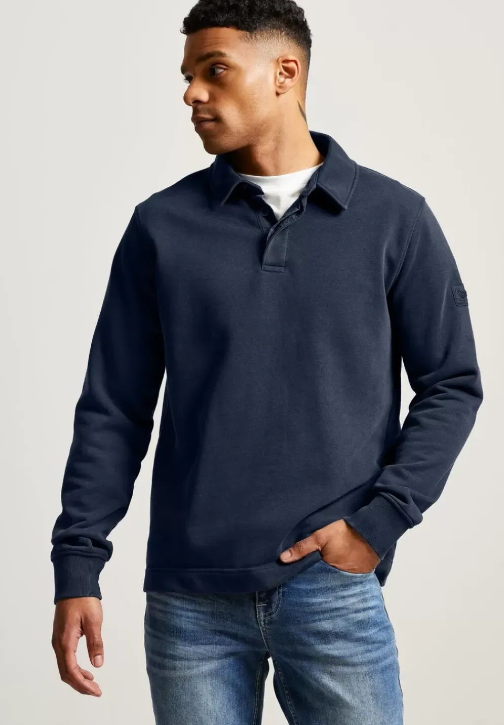 Gewaschenes Polo Sweatshirt