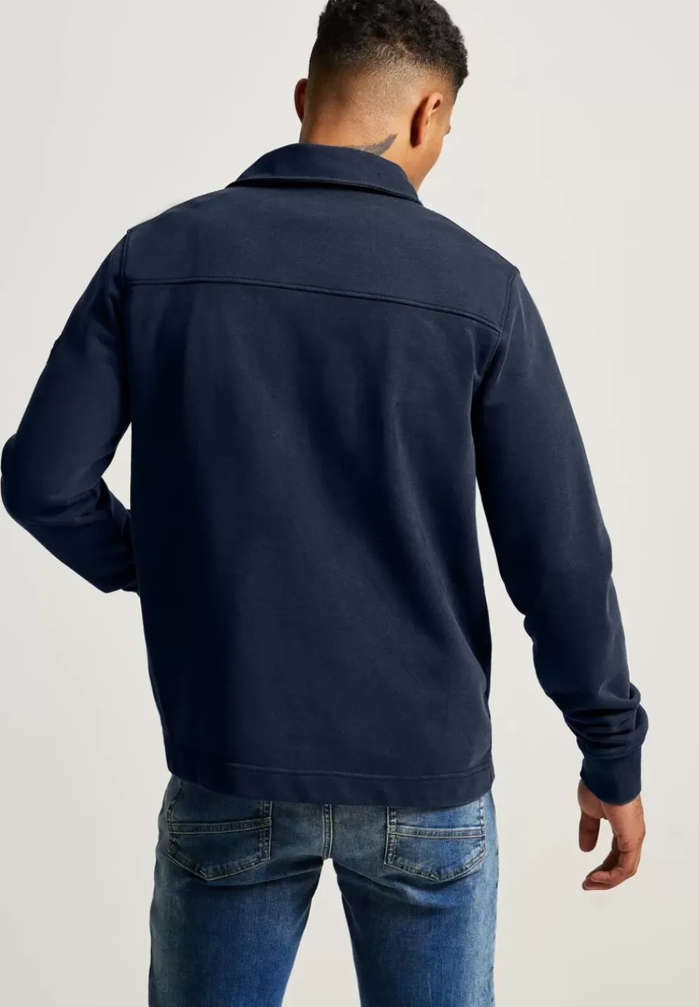 Gewaschenes Polo Sweatshirt