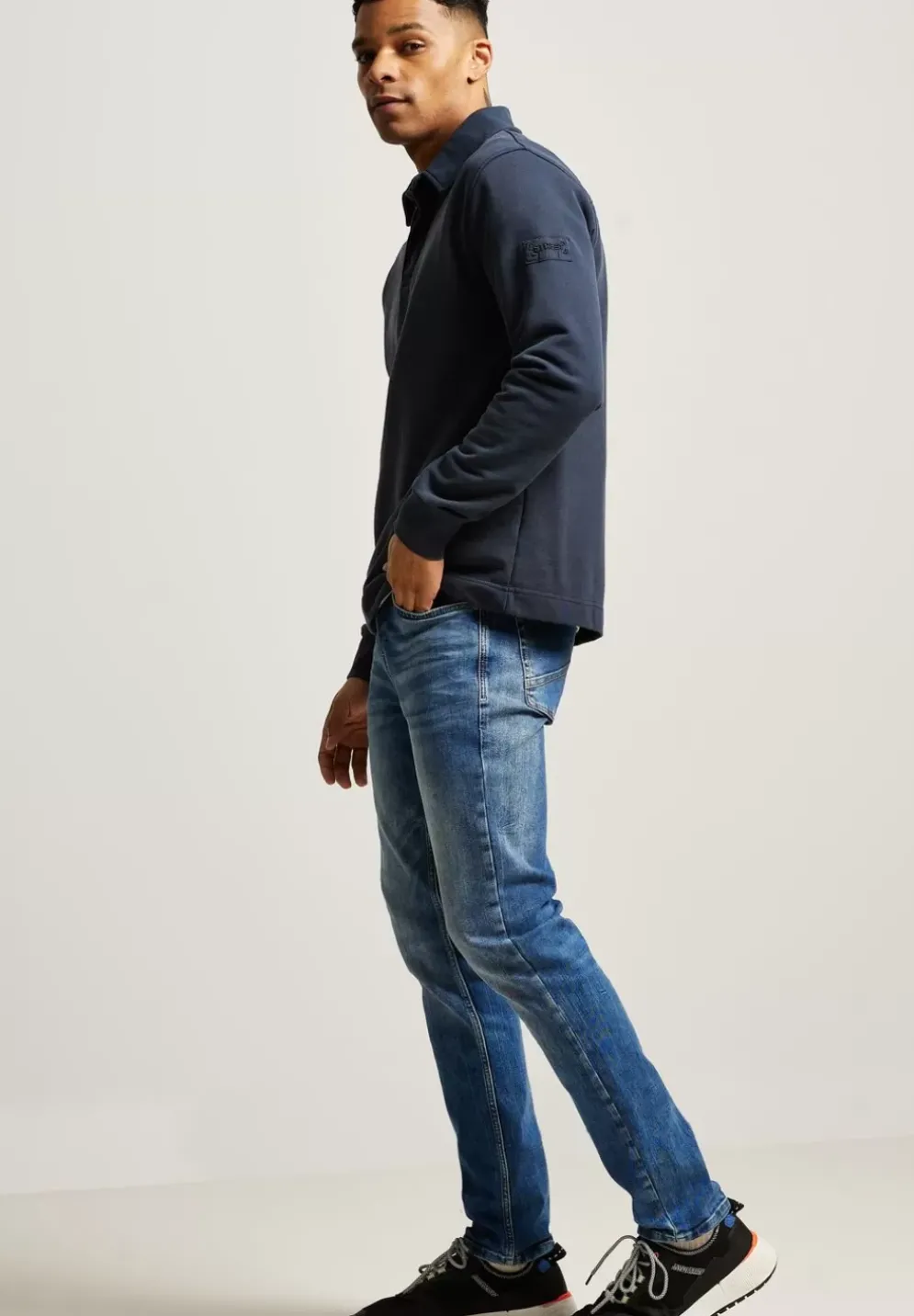 Gewaschenes Polo Sweatshirt