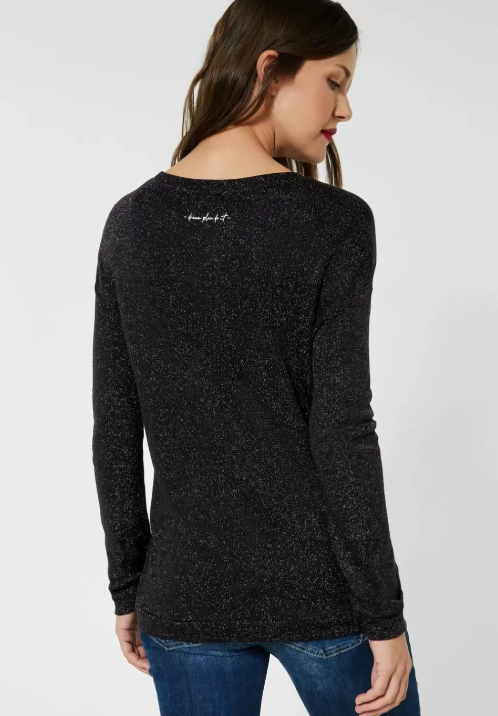 Glanzendes Shirt Mit Wording