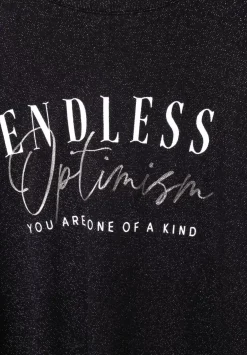Glanzendes Shirt Mit Wording