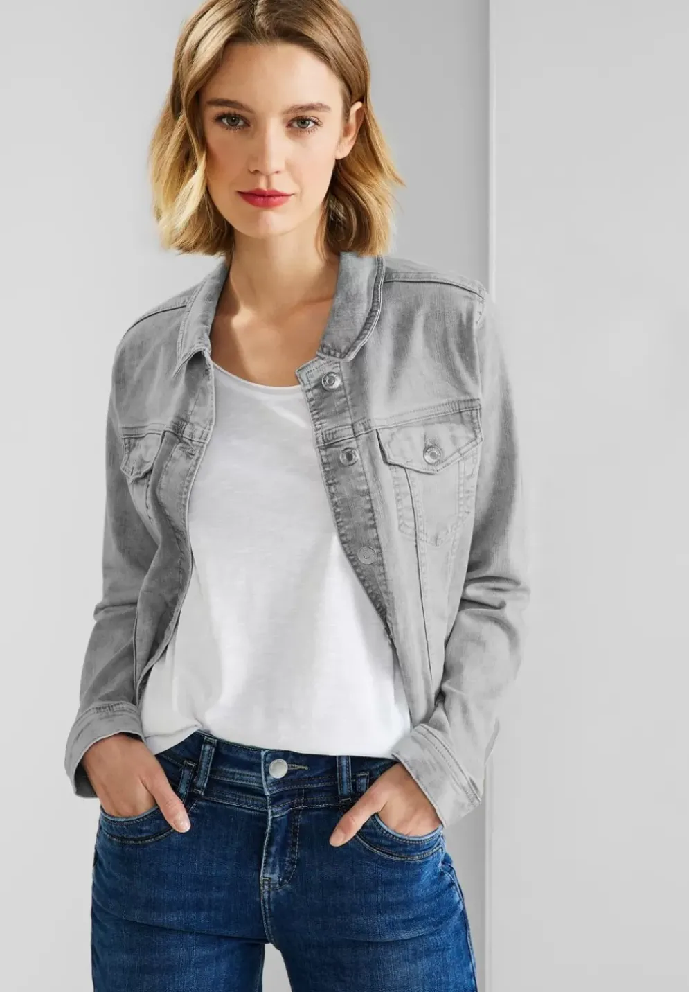 Graue Jeansjacke
