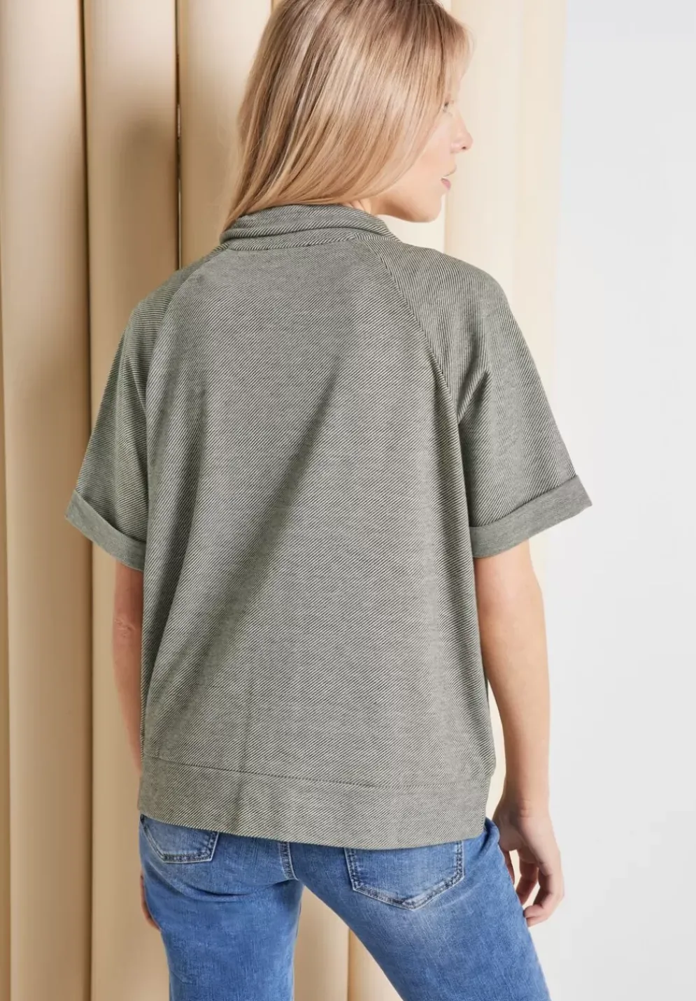 Halbarm Sweatshirtjacke