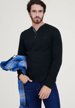 Henley Shirt In Unifarbe