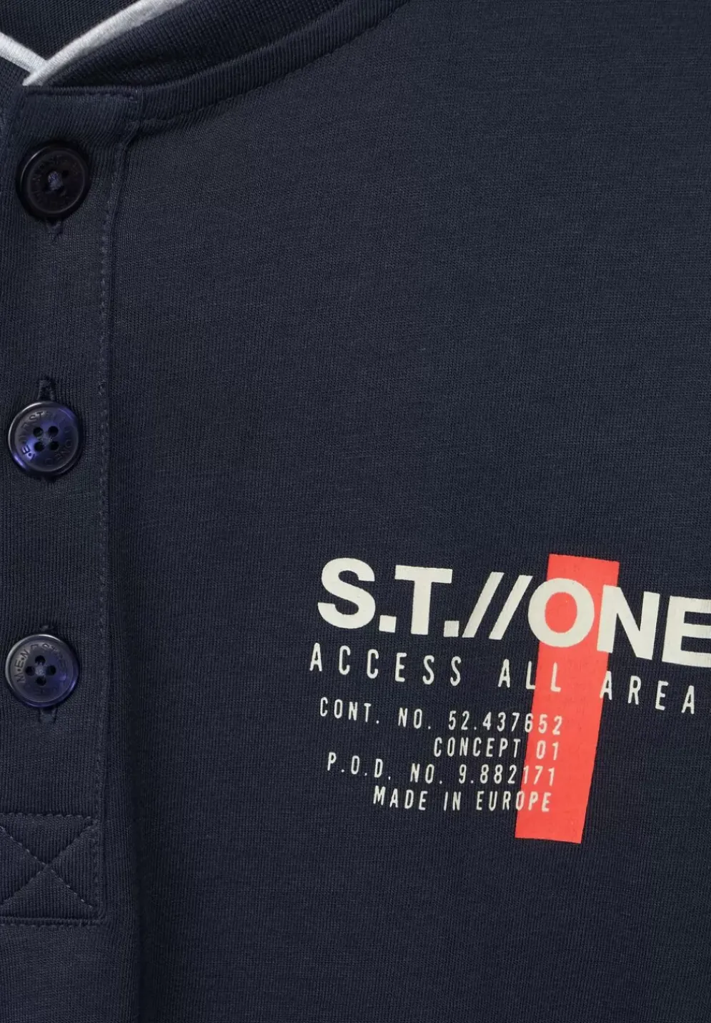 Henleyshirt Mit Brustprint