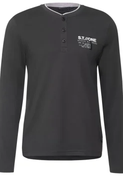 Henleyshirt Mit Brustprint