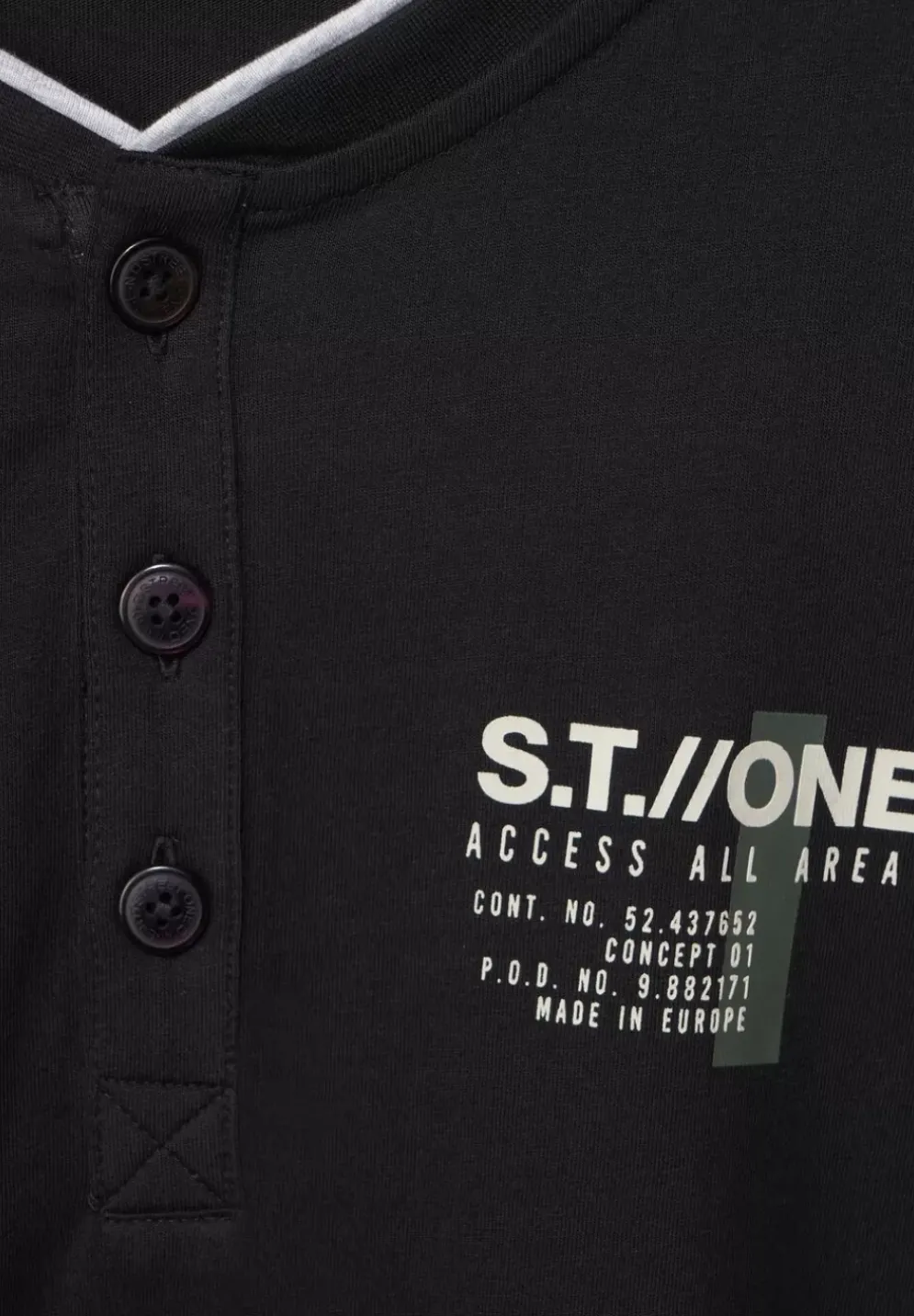 Henleyshirt Mit Brustprint