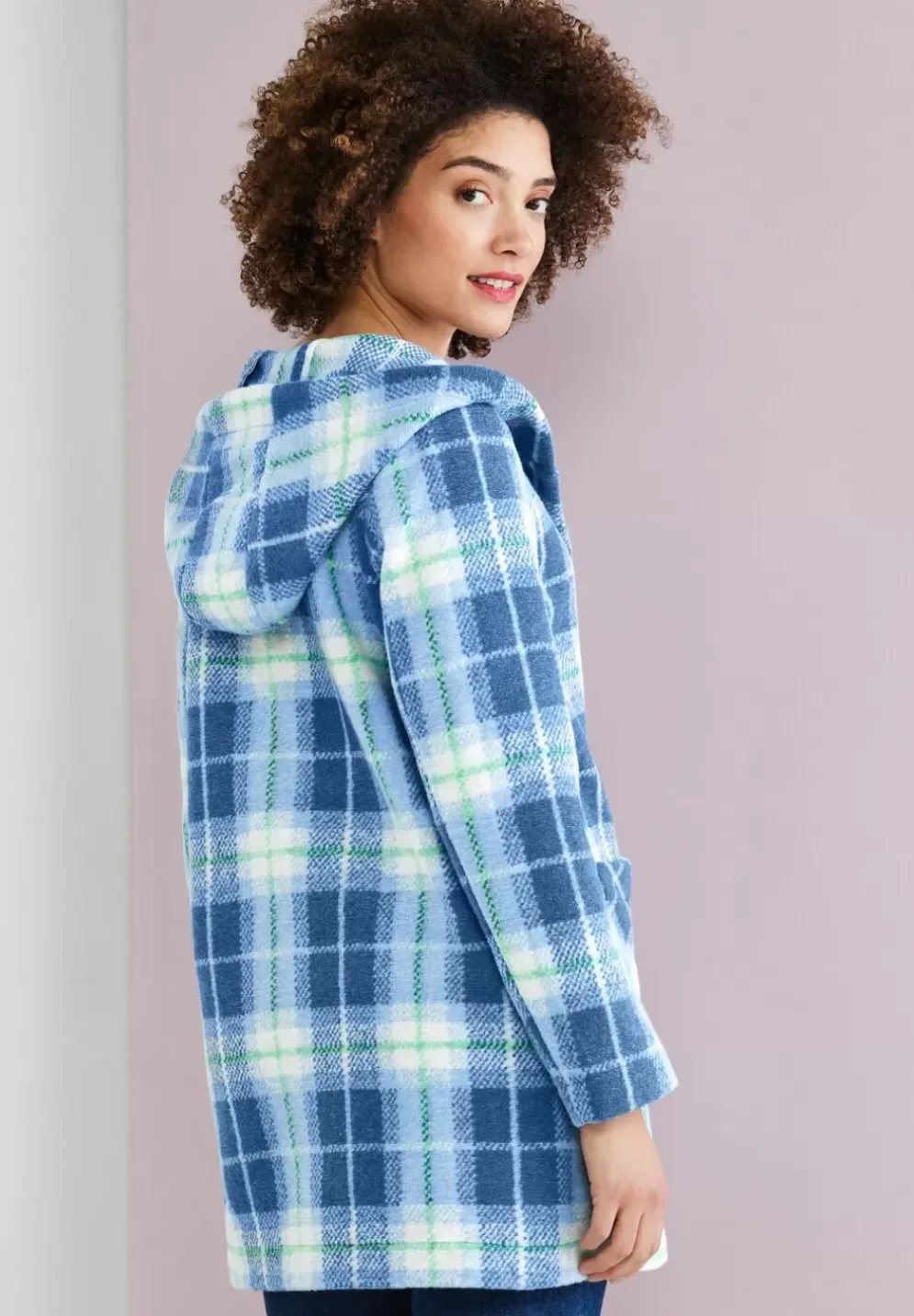 Hoodie Jacke Mit Karomuster