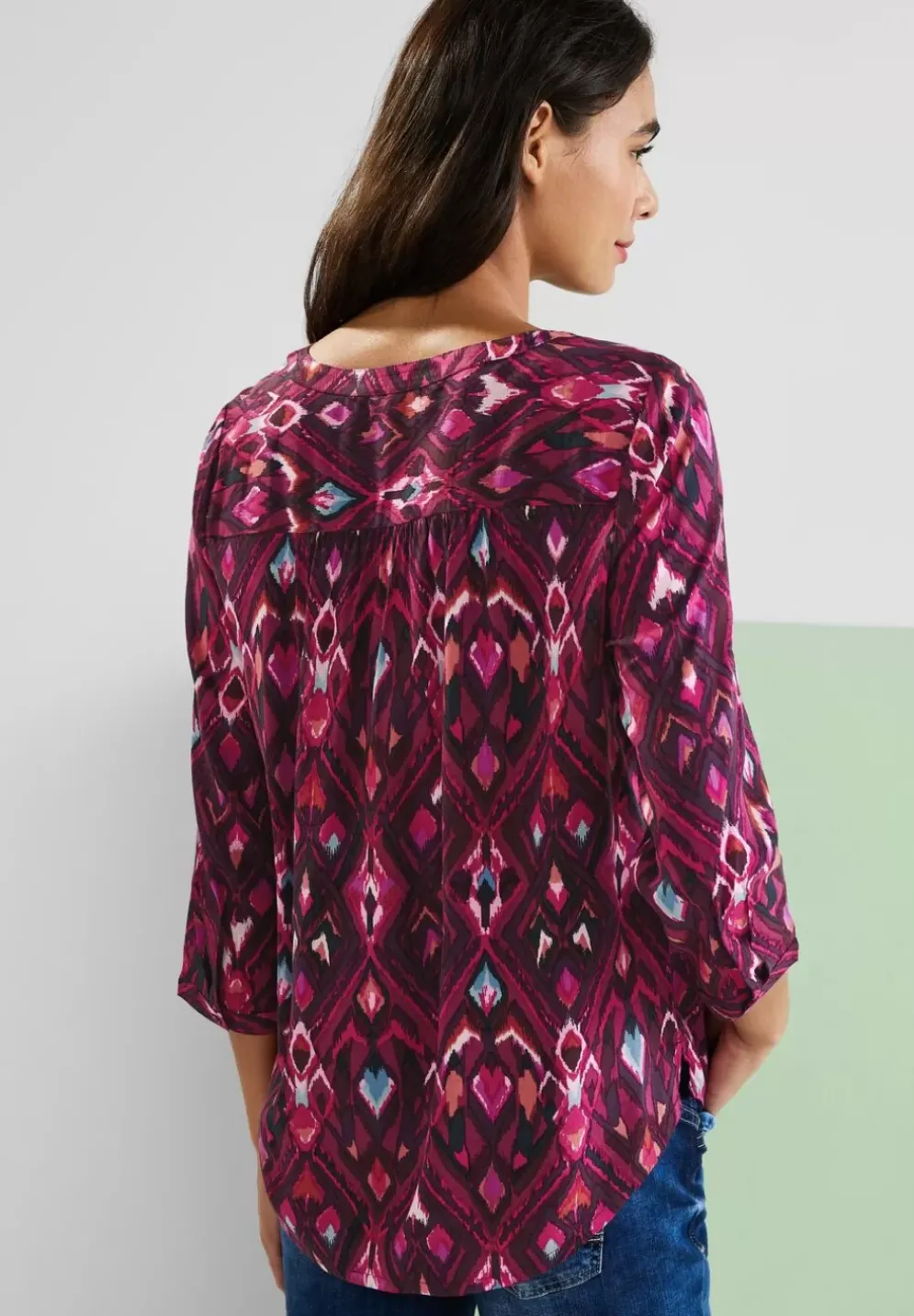 Ikat Bluse Mit 3/4 Armel