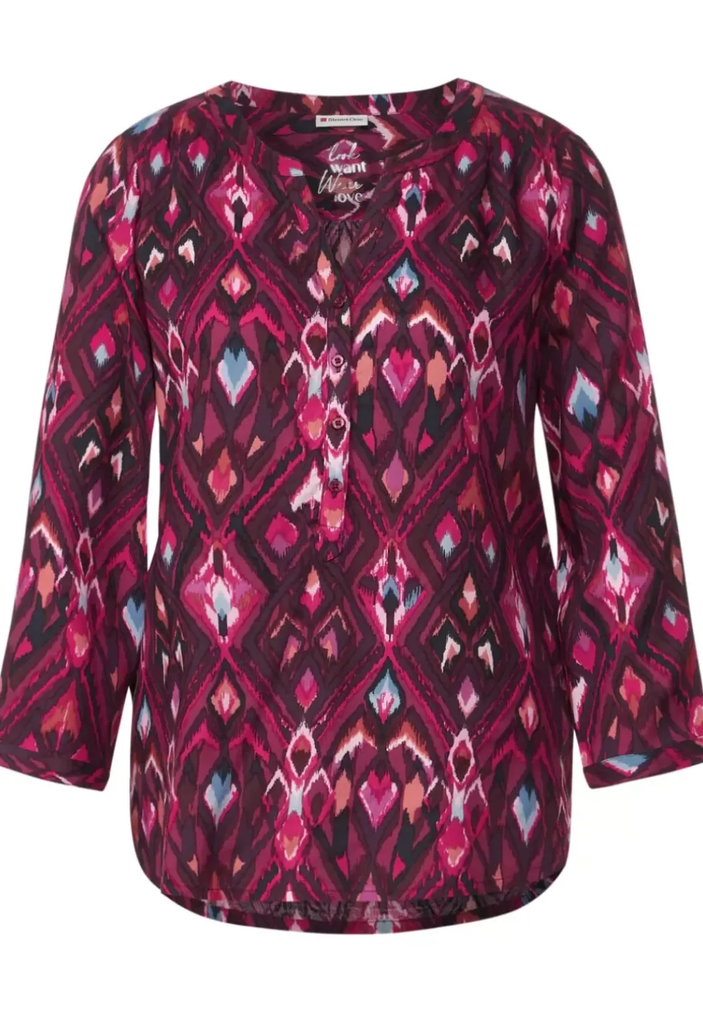 Ikat Bluse Mit 3/4 Armel