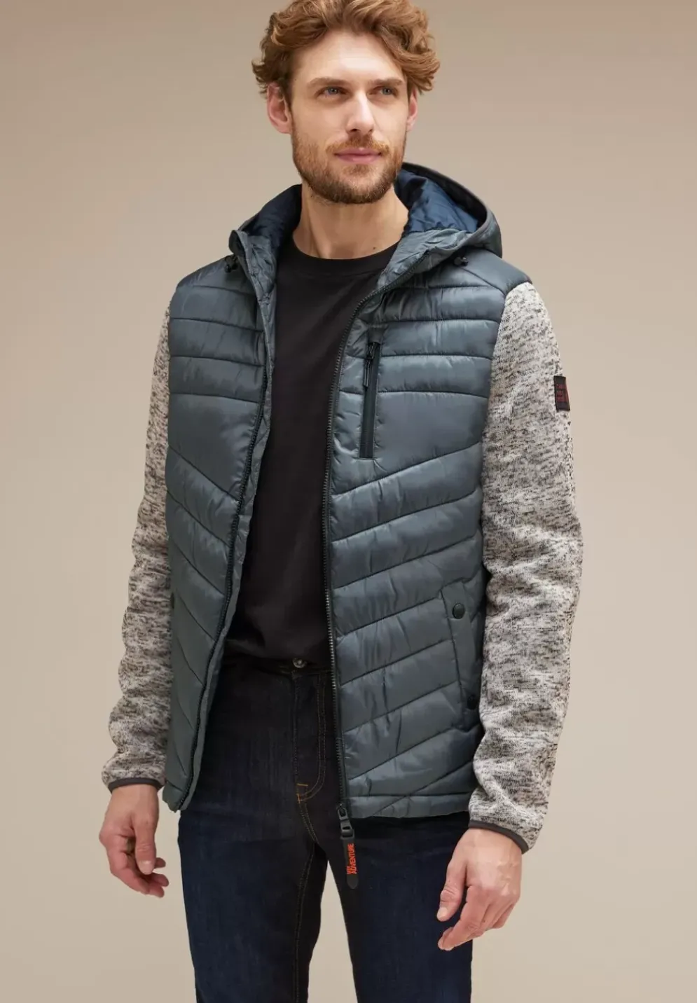 Jacke Im Materialmix