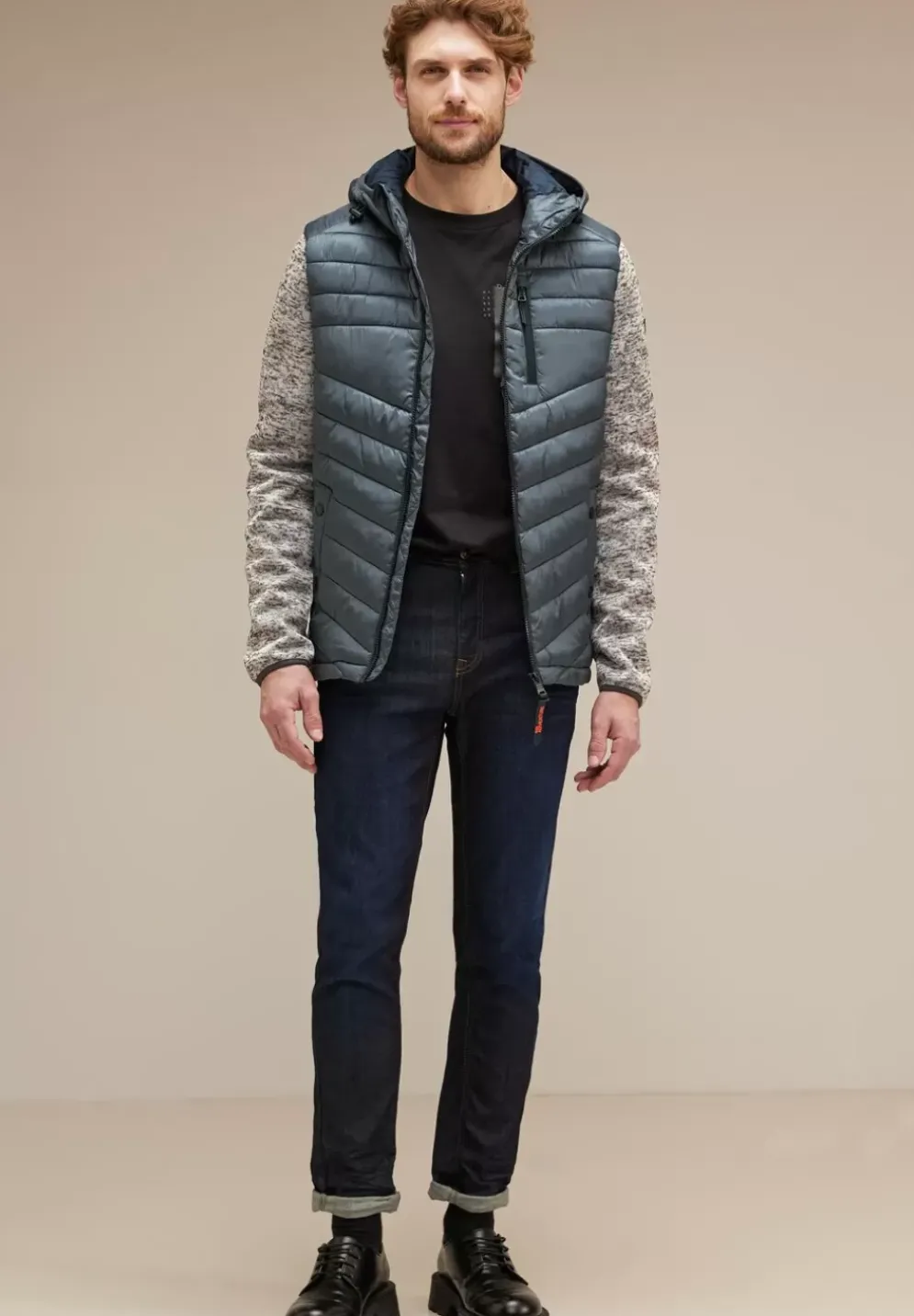 Jacke Im Materialmix