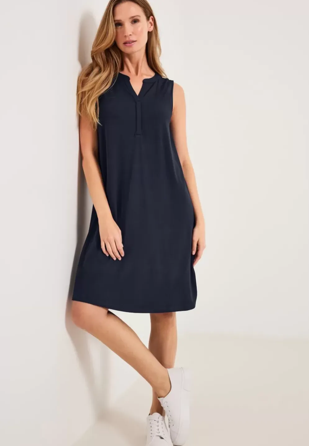 Jersey Kleid In Unifarbe