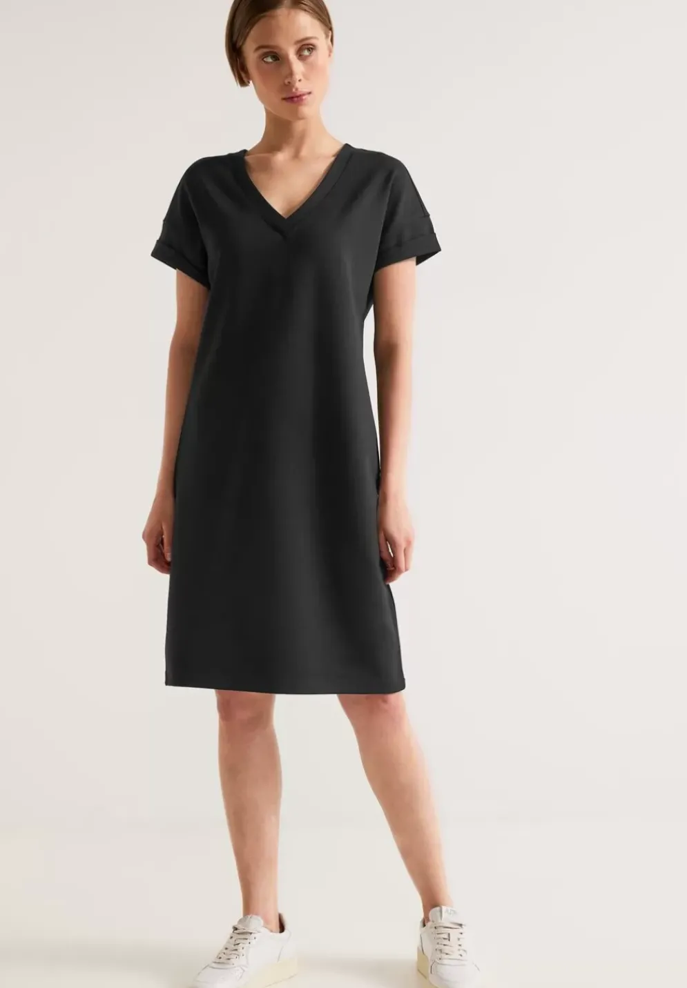 Jersey Kleid In Unifarbe