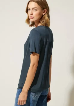 Jersey Shirt Mit Knopfleiste