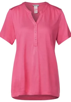 Jersey Shirt Mit Knopfleiste
