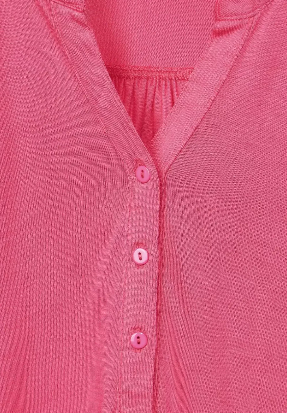 Jersey Shirt Mit Knopfleiste