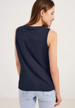 Jersey Spitzendetail Top
