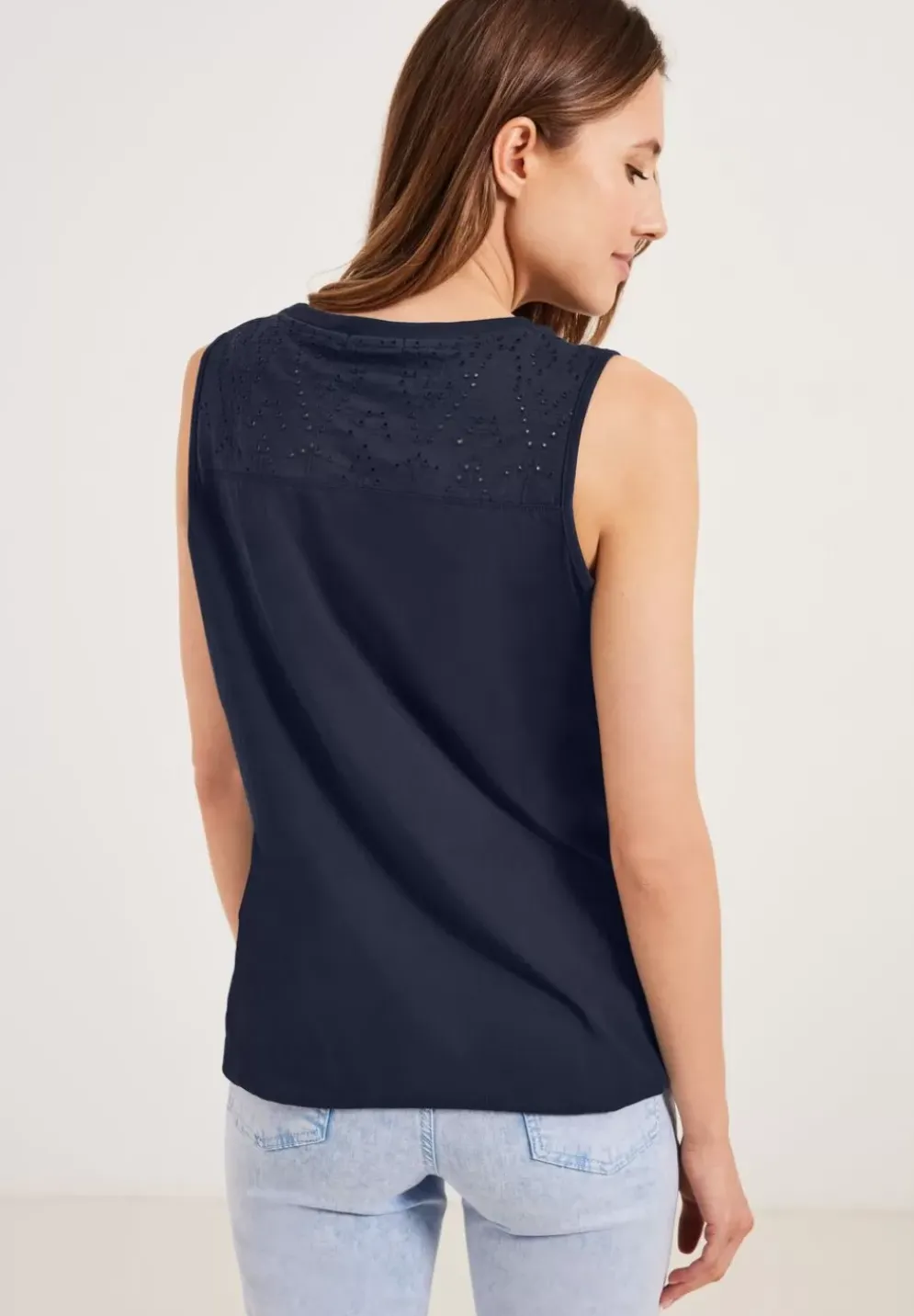 Jersey Spitzendetail Top