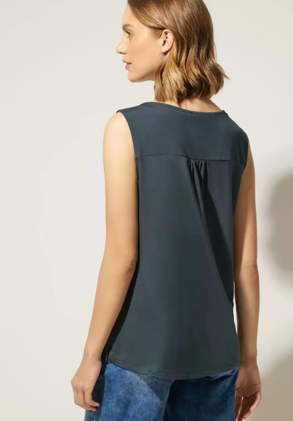 Jersey Top Mit Knopfleiste