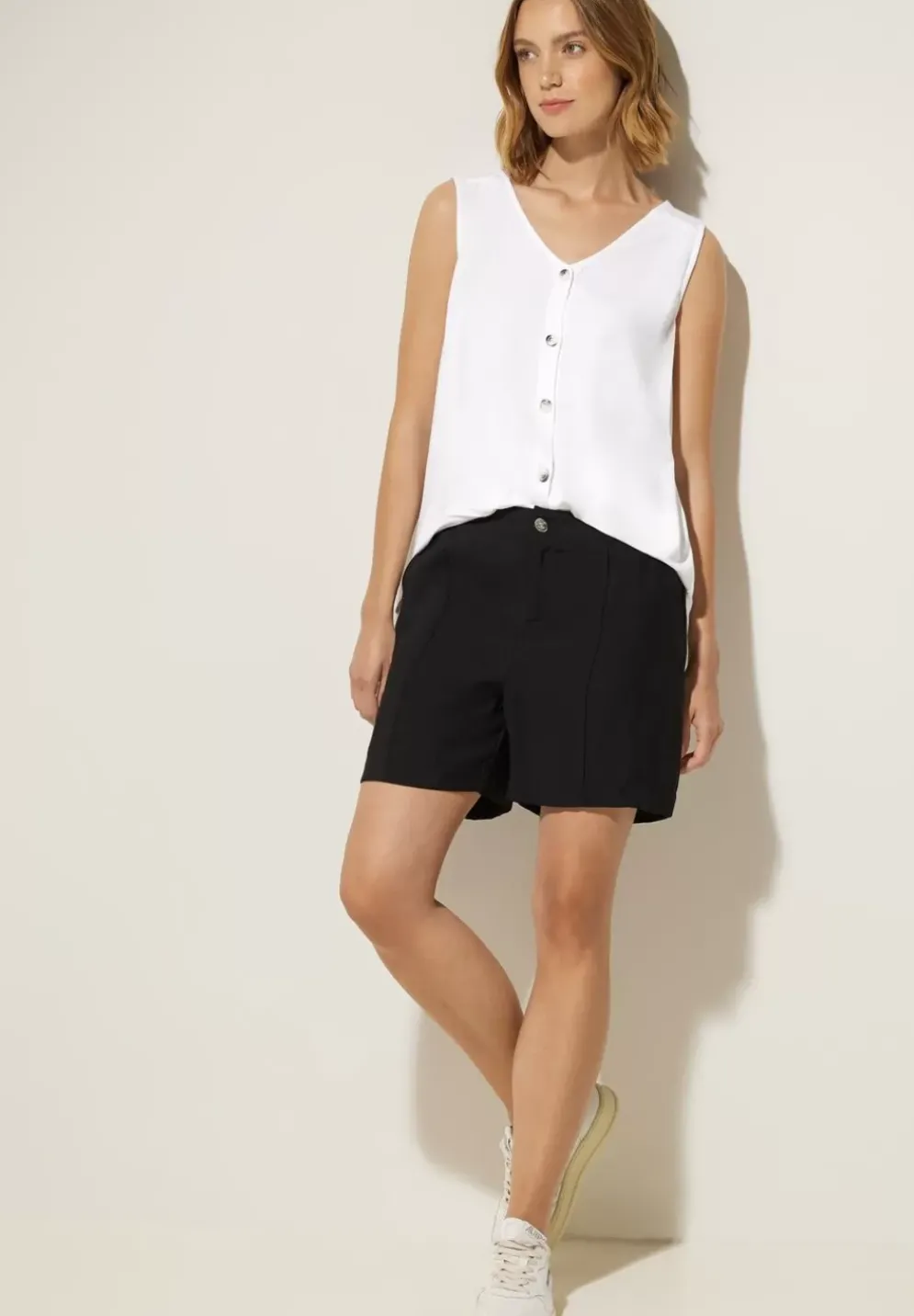 Jersey Top Mit Knopfleiste