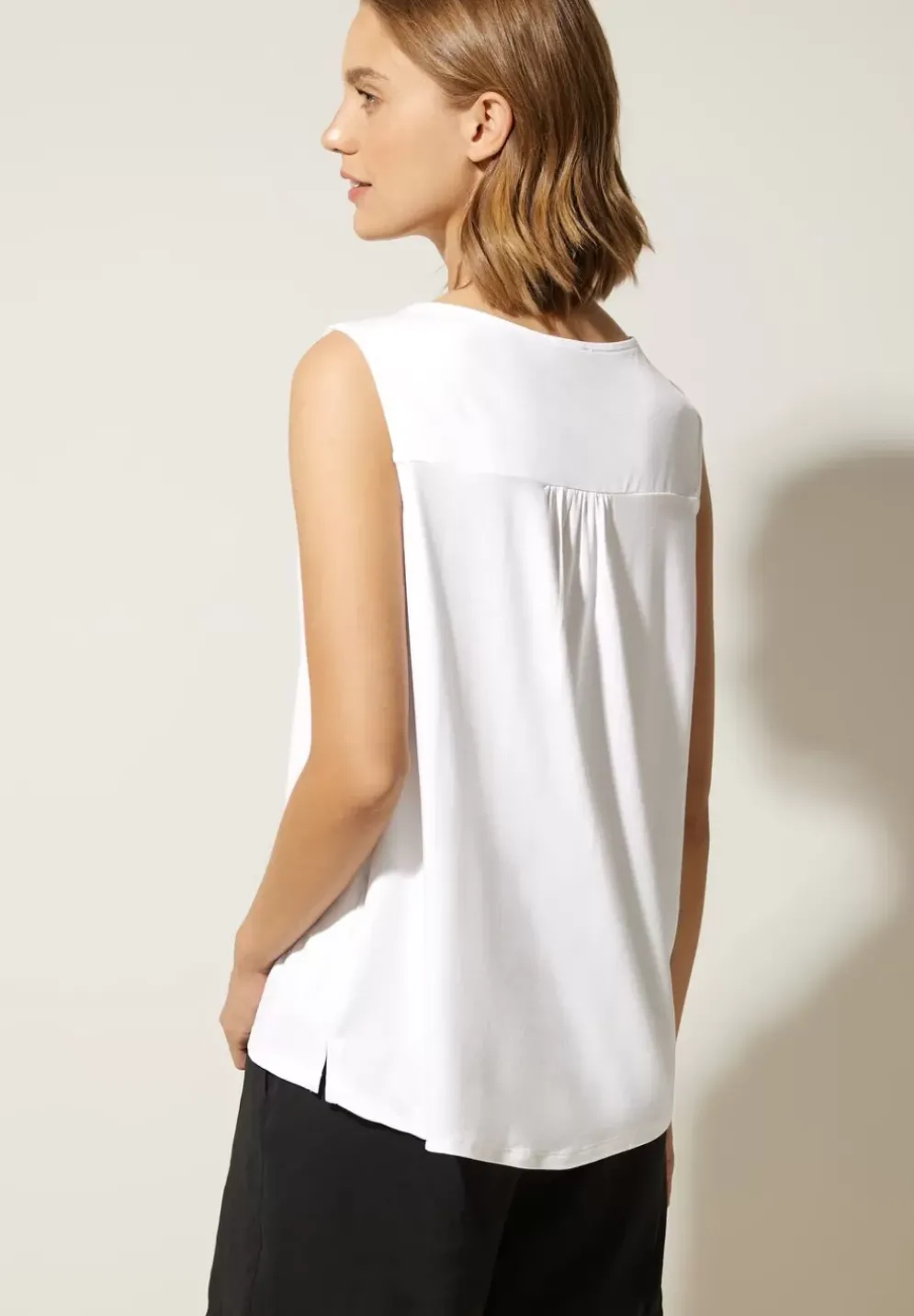 Jersey Top Mit Knopfleiste