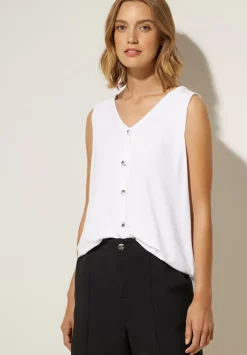 Jersey Top Mit Knopfleiste