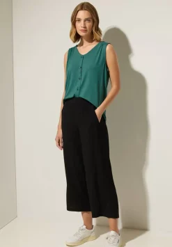 Jersey Top Mit Knopfleiste
