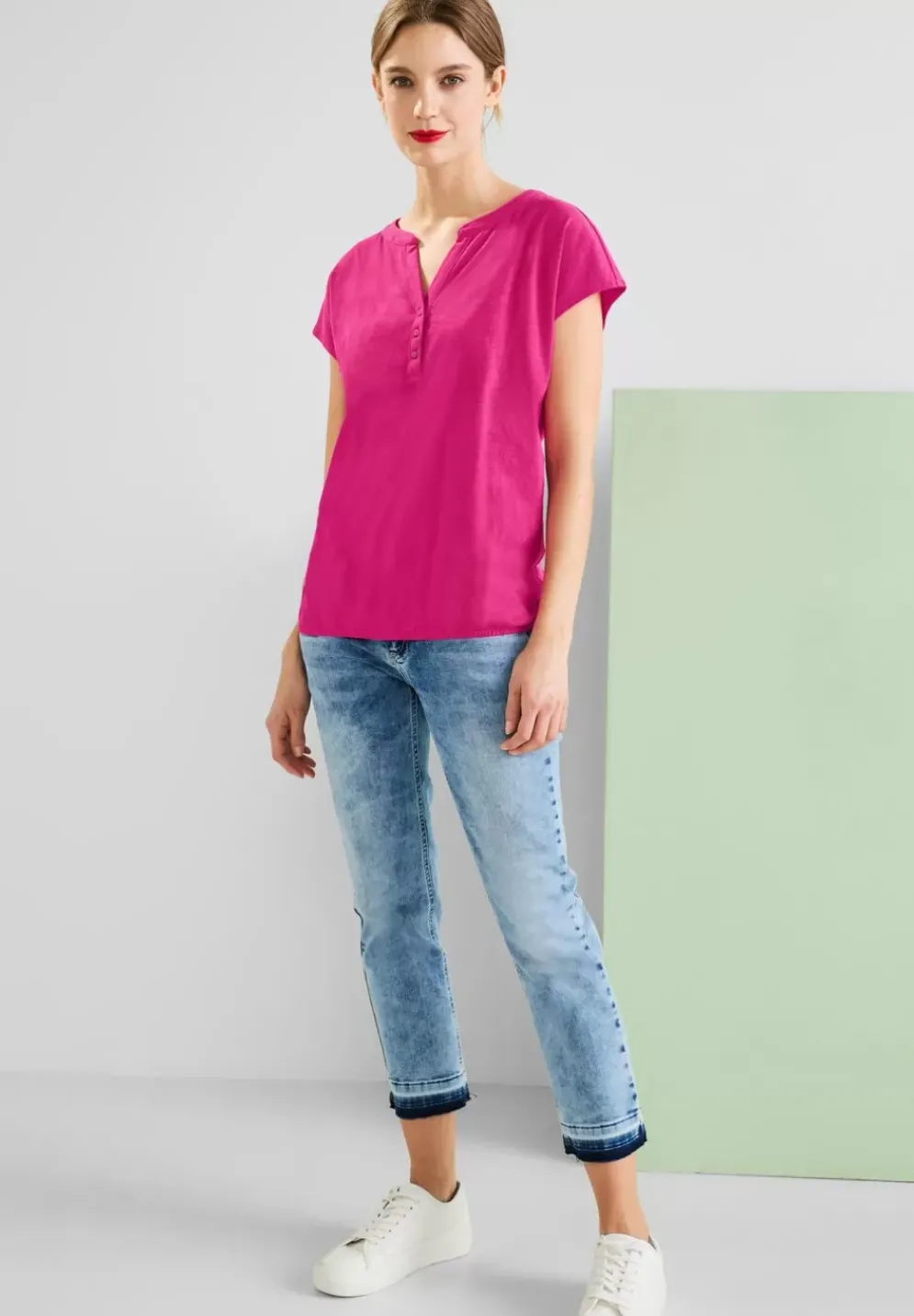 Jersey T-Shirt In Unifarbe