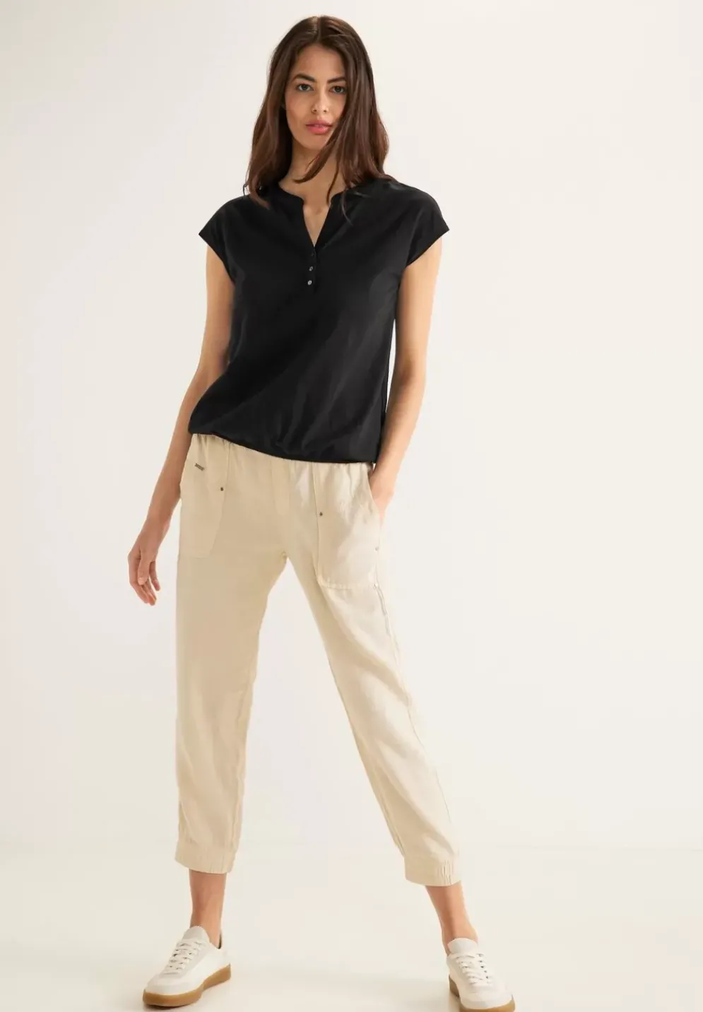 Jersey T-Shirt In Unifarbe