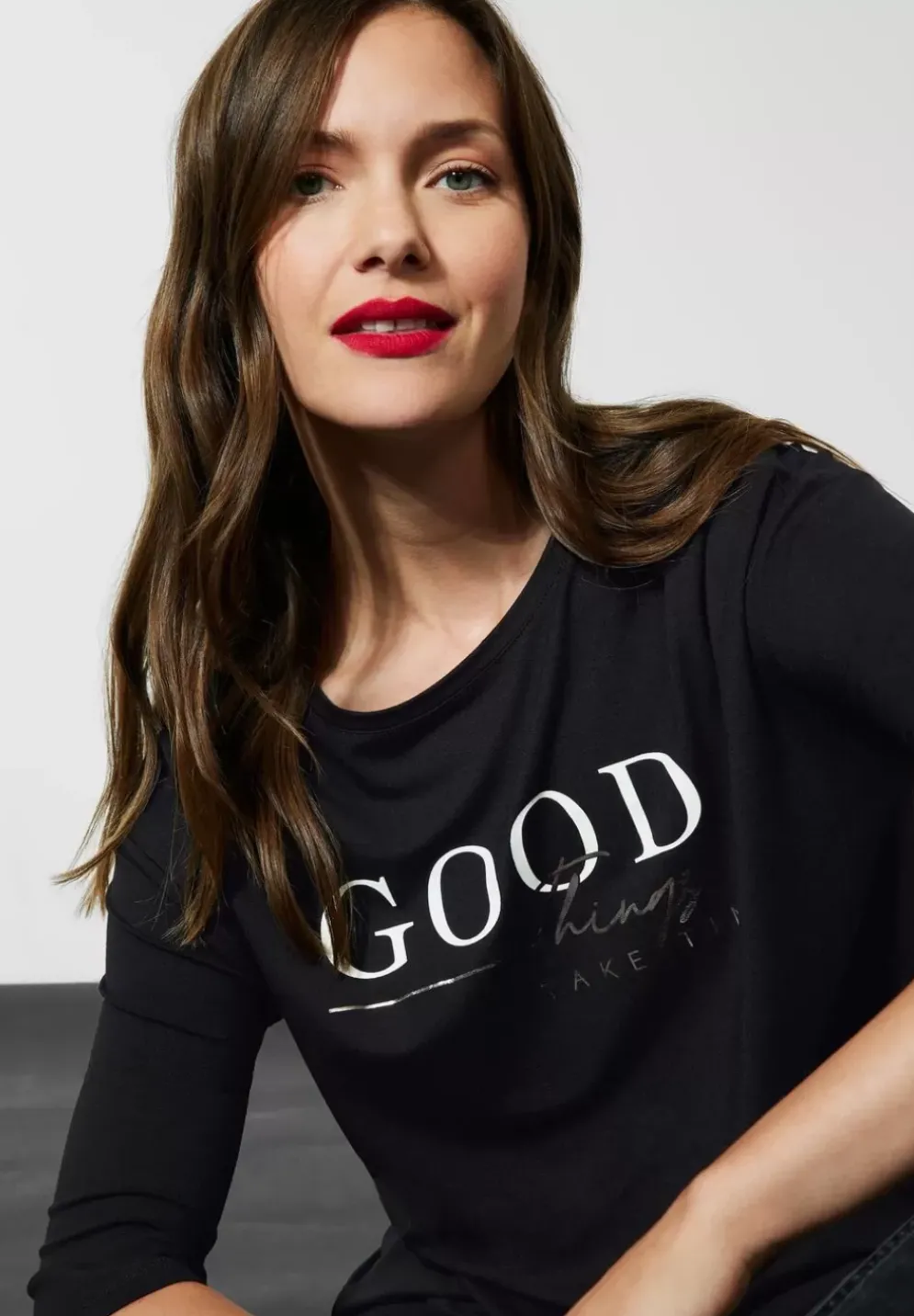 Jersey T-Shirt Mit Wording