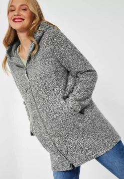 Kapuzenmantel In Curly Wool