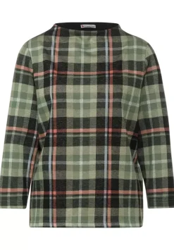 Kariertes Stehkragenshirt