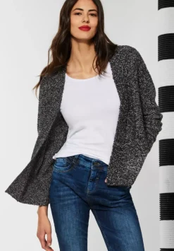 Kurze Boucle Strickjacke