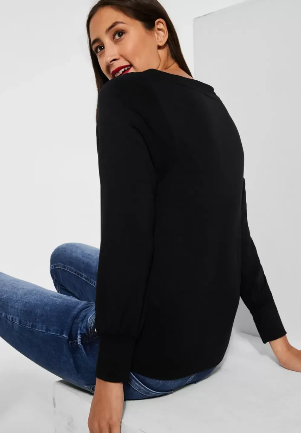 Langarmshirt Im Materialmix