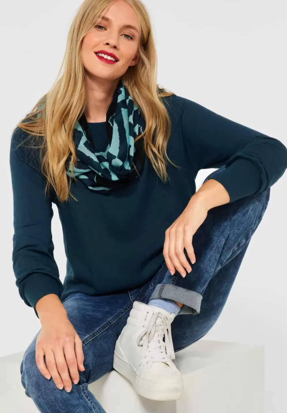 Langarmshirt Im Materialmix