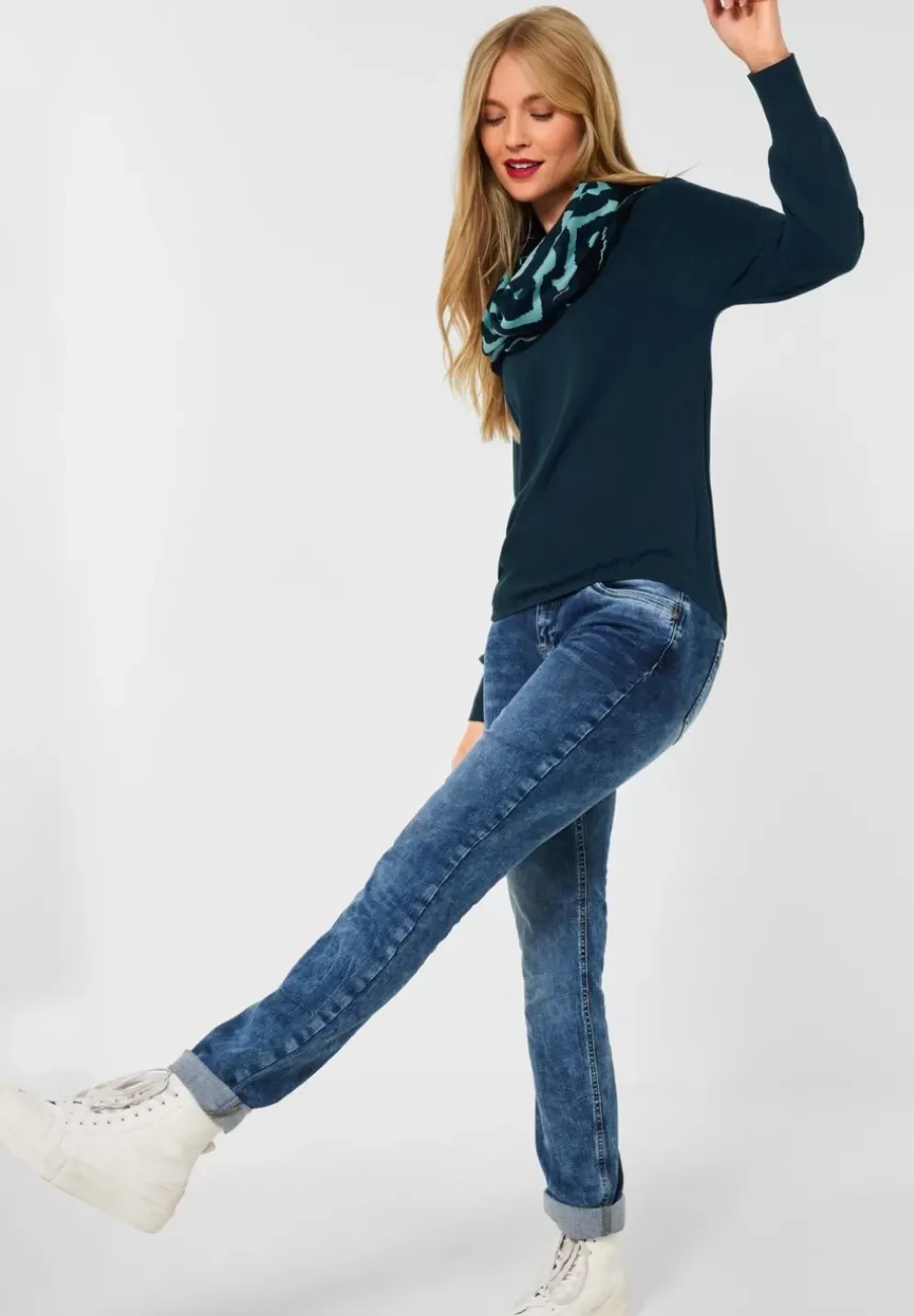 Langarmshirt Im Materialmix
