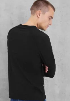 Langarmshirt In Unifarbe